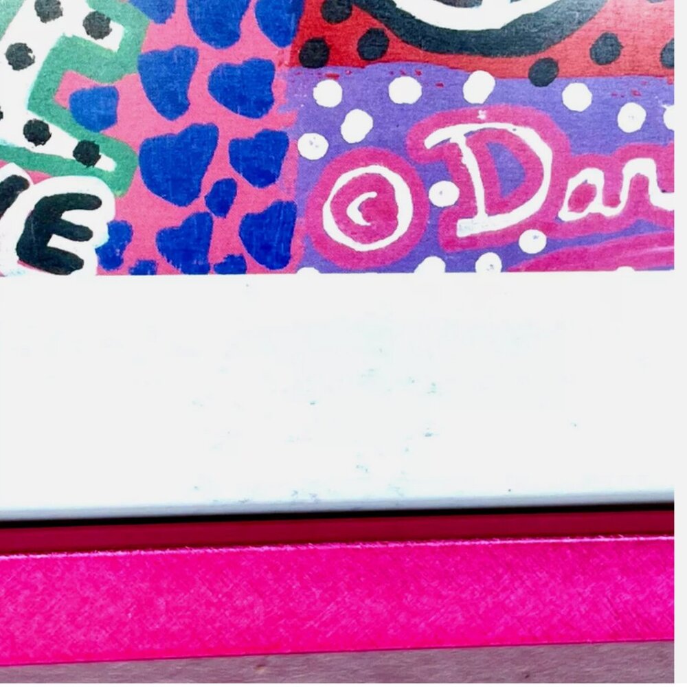 VINTAGE 60s 70s POP ART IMAGINE MIKE DARRAS 102/500 SIGNED PRINT FRAMED WALL ART - Picture 9 of 14